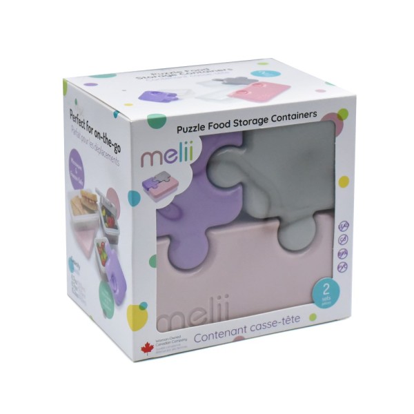 Σετ 2τμχ Φαγητοδοχείο Πλαστικό Με 3 Δοχεία Puzzle  Girl’s Melli MEL15250