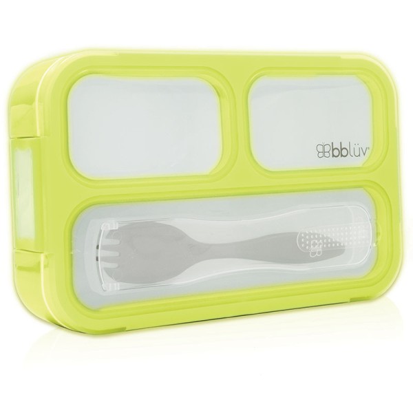 Φαγητοδοχείο Με 3 Χωρίσματα Και Κουτάλι Bento Box 11x17εκ. Lime Bbluv B0123-L