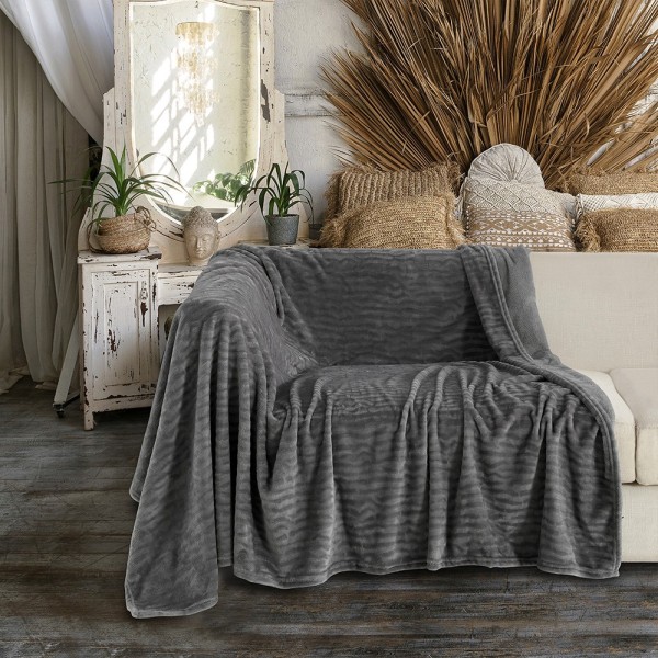Ριχτάρι Flannel Διθέσιου 170x250εκ. Enzo Grey Melinen 20003804