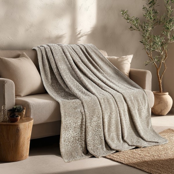 Ριχτάρι Flannel Διθέσιου 170x250εκ. Giza Greige Melinen 20005202
