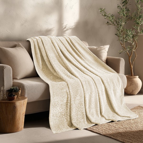 Ριχτάρι Flannel Τριθέσιου 170x300εκ. Giza Ecru Melinen 20005205