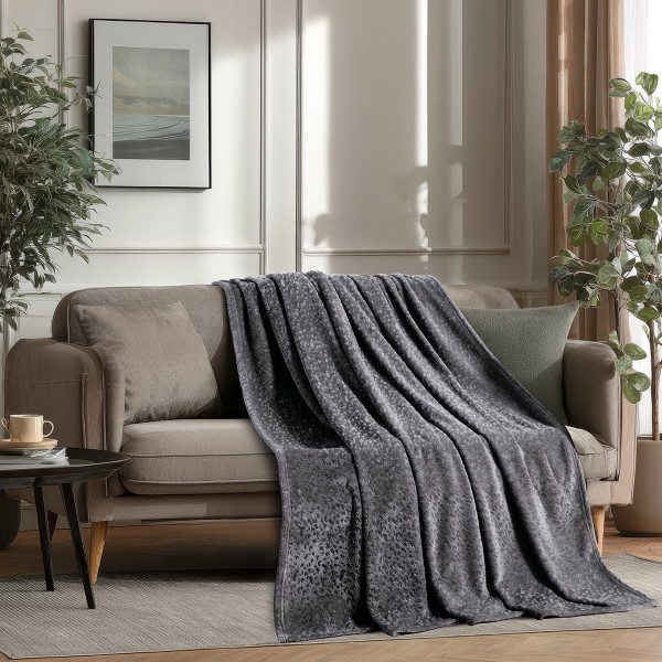 Ριχτάρι Flannel Τριθέσιου 170x300εκ. Giza Dark Grey Melinen 20005207