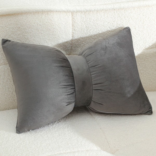 Διακοσμητικό Μαξιλάρι Βελουτέ 50x35εκ. Bow Grey Melinen 20005705