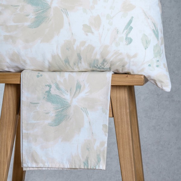 Σετ Σεντόνι Με 2 Μαξιλαροθήκες Polycotton King Με Λάστιχο 180x200+32εκ. Anabelle Aqua Casual Line Mini Melinen 20006055