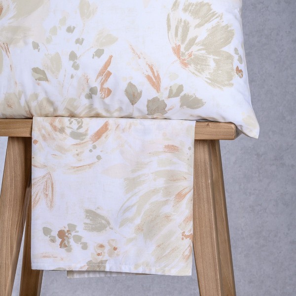 Σετ Σεντόνι Με 2 Μαξιλαροθήκες Polycotton King Με Λάστιχο 180x200+32εκ. Anabelle Beige Casual Line Mini Melinen 20006056