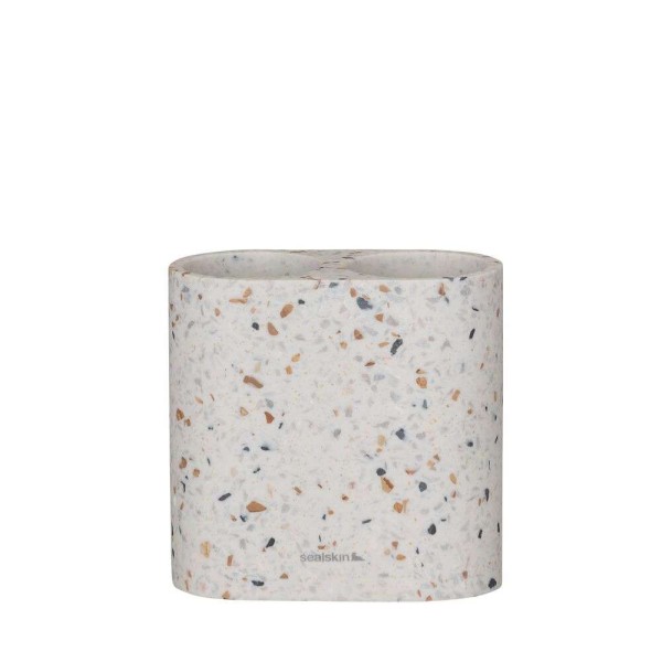 Ποτηροθήκη Διπλή Κεραμική 12x6,2x10,8εκ. Blend Terrazo Sealskin 800035