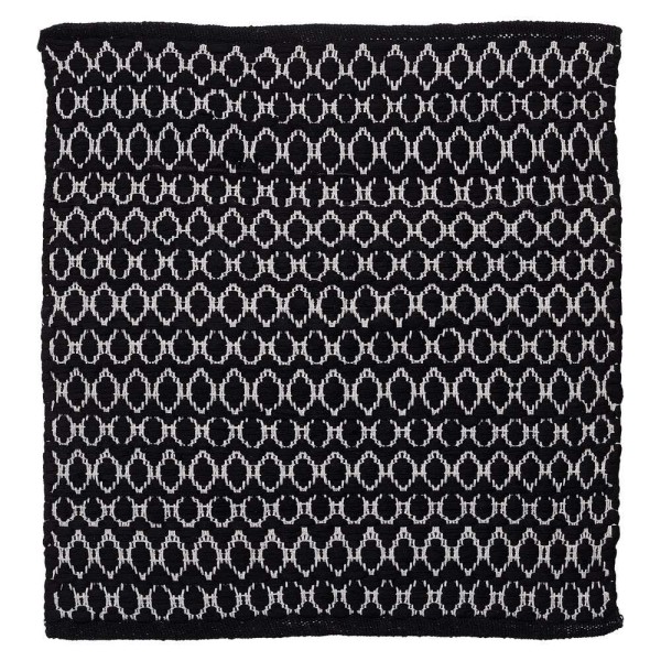 Ταπέτο Μπάνιου Αντιολισθητικό Polycotton 60x60εκ. Boho Black Sealskin 800102