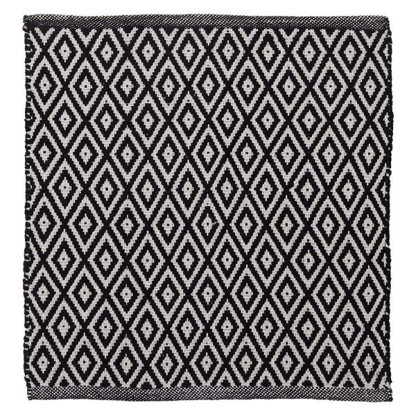 Ταπέτο Μπάνιου Υφαντό Βαμβακερό 60x60εκ. Trellis Black Sealskin 800107