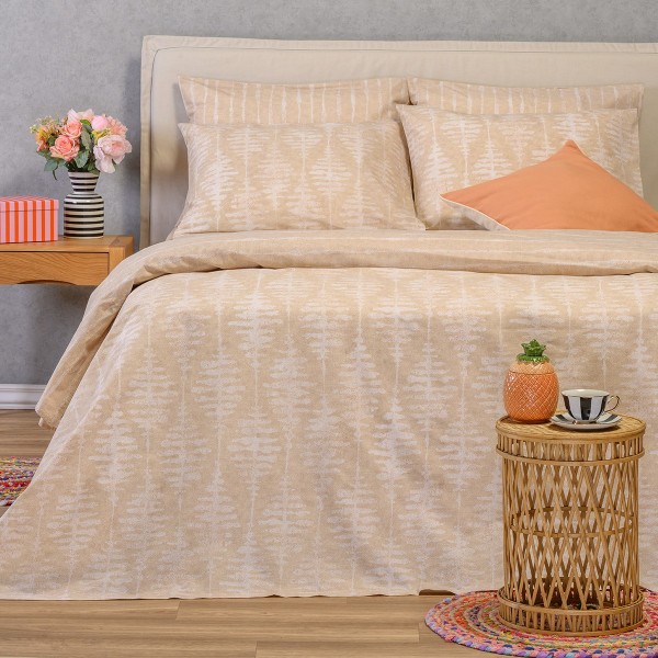 Σετ Σεντόνια Polycotton Μονά 170x270εκ. Kai Beige Casual Line Melinen 20005919