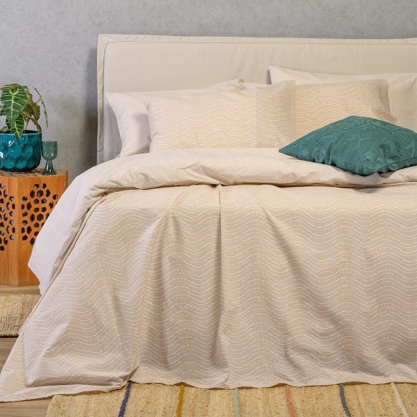 Σετ Σεντόνια Βαμβακερά Διπλά 205x270εκ. Maverick Beige Ultra Line Melinen 20005785