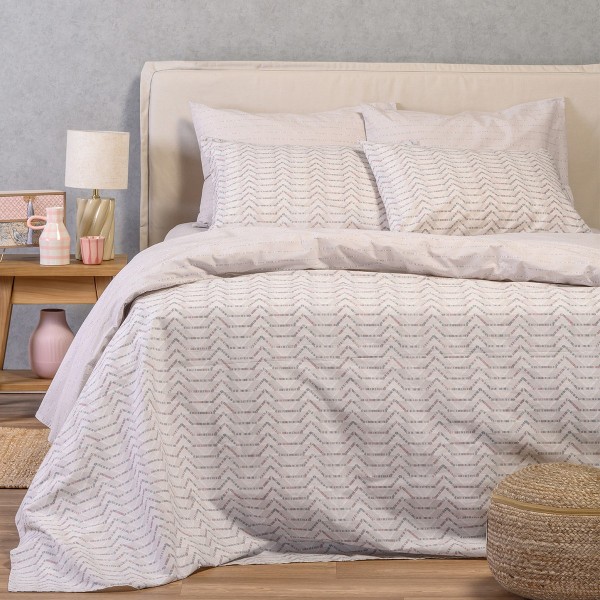 Σετ Σεντόνια Βαμβακερά Διπλά 205x270εκ. Paris Grey Ultra Line Melinen 20005790