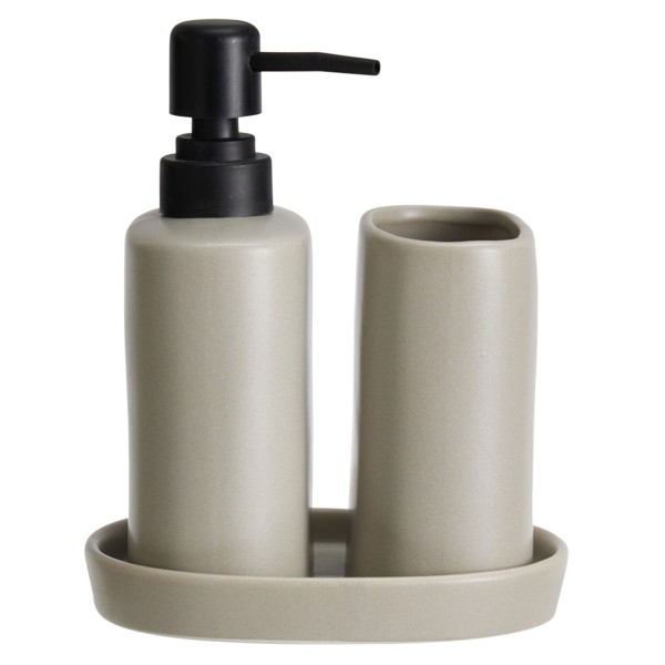 Σετ Μπάνιου Stoneware 3 Τεμαχίων Warm Grey 2U MRShome