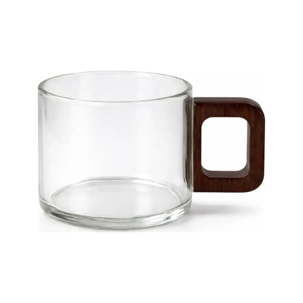 Φλυτζάνι Γυάλινο Cappuccino 23cl Ξύλινη Λαβή