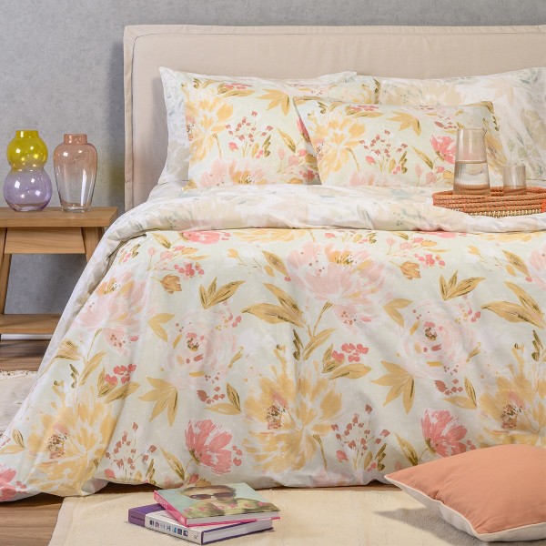 Σετ Σεντόνια Polycotton Διπλά 205x270εκ. Anabelle Aqua Casual Line Melinen 20005935