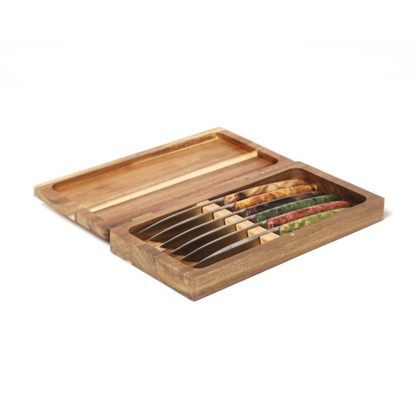 Comas Θήκη Για Μαχαίρια Steak Ξύλινη Ακακίας 6 Θέσεων