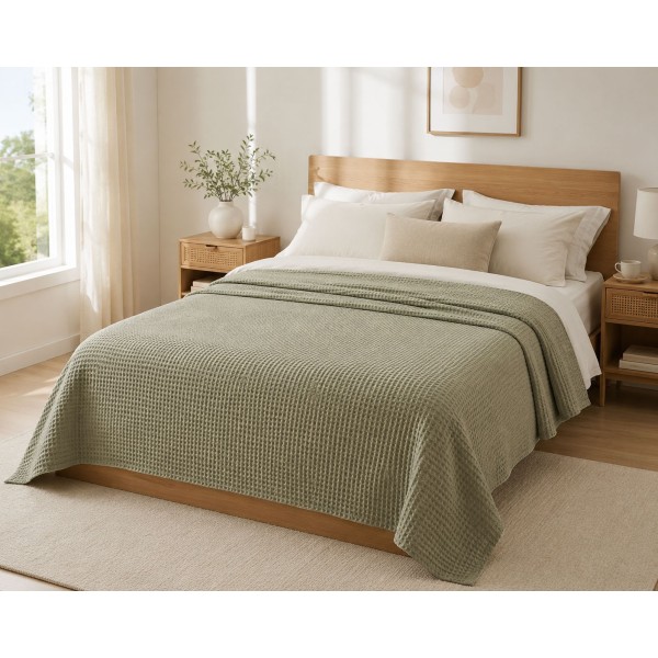 Κουβέρτα Πικέ Βαμβακερή Υπέρδιπλη 230x250εκ. Sanforized Reactive Grey 7138009-G