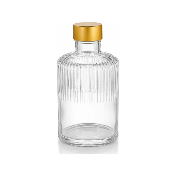 Yuk Μπουκάλι Γυάλινο 500ML Lines Με Χρυσό Μεταλλικό Πώμα