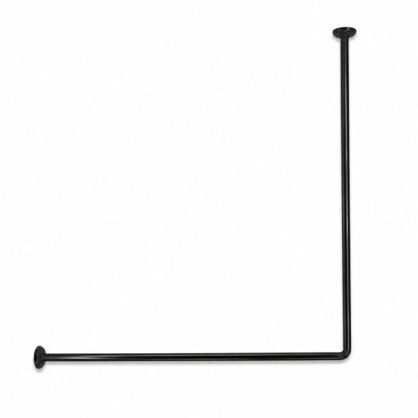 80x80cm Ø22mm black βραχίονας μπάνιου γωνιακός MRShome