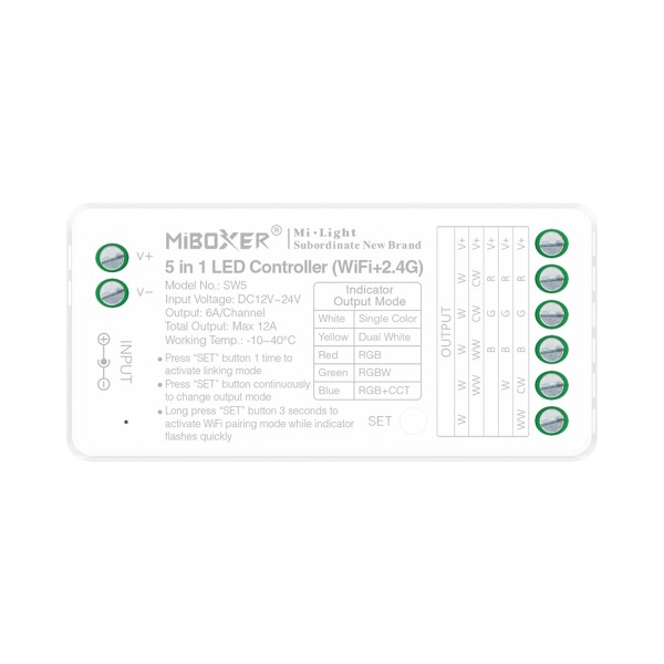 WIFI ΕΛΕΓΚΤΗΣ LED 5 ΣΕ 1 ACA A-SW5 IP20