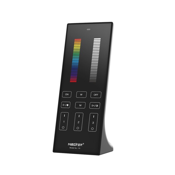 ΚΑΘΕΤΟ ΤΗΛΕΧΕΙΡΙΣΤΗΡΙΟ LED RGB+CCT 2.4GHZ ACA A-Y3-B ΜΑΥΡΟ IP20