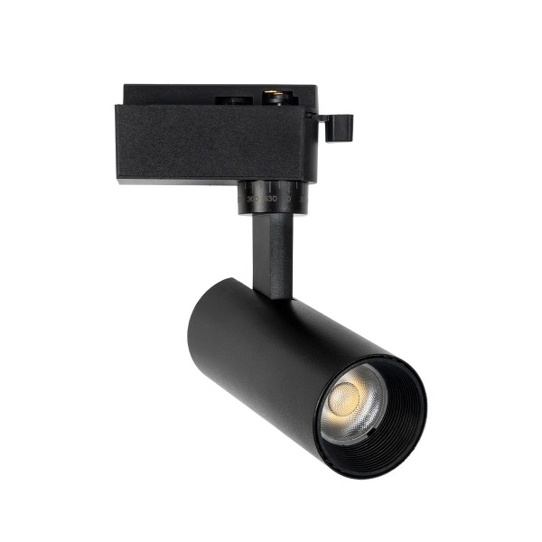 GLOBOSTAR® LUGANO 60804 Μονοφασικό Σποτ Ράγας LED 10W 1250lm 36° AC 220-240V IP20 Φυσικό Λευκό 4500K - Bridgelux COB Chip & TÜV SÜD Driver - Eurotrack 1PH - Μαύρο Ματ - Μ8.5 x Π5 x Υ18cm - 5 Χρόνια Εγγύηση