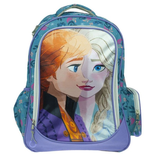 Τσάντα Δημοτικού Frozen 35x20x46εκ. Με Ανατομική Πλάτη & 2 Πλαϊνές Θήκες Justnote 50-3259