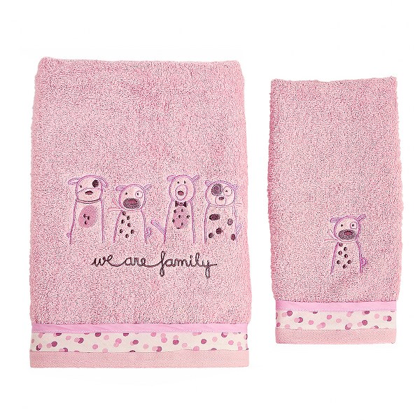 Σετ Πετσέτες 2τμχ Μπεμπέ Βαμβακερές Family Pink 59061