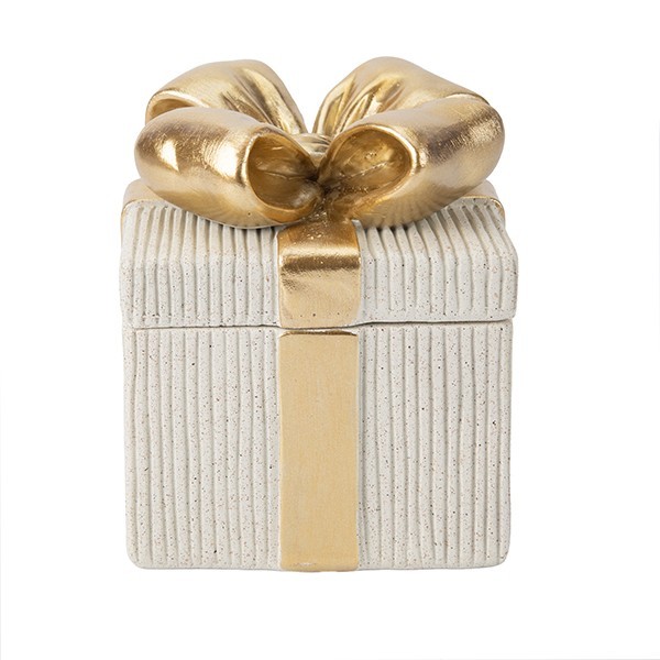 ΚΟΥΤΙ ΔΩΡΟ ΠΟΛΥΡΕΖΙΝ ΕΚΡΟΥ - ΧΡΥΣΟ 9.5x9.5x12cm (Συσκευασία 2 τεμαχίων)