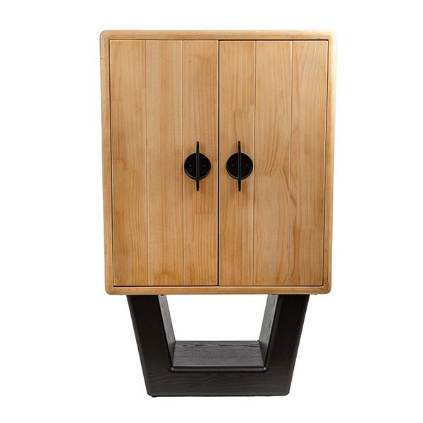ΜΠΟΥΦΕΣ MDF - ΜΕΤΑΛΛΙΚΟΣ ΦΥΣΙΚΟ - ΜΑΥΡΟΣ 70x35x114cm