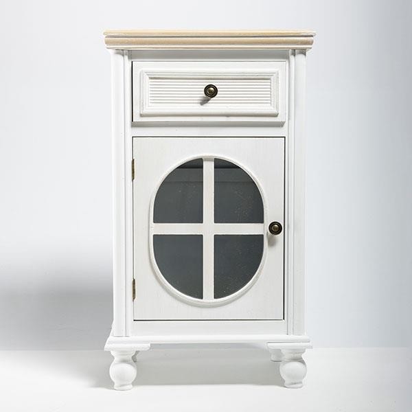 ΒΙΤΡΙΝΑ ΞΥΛΙΝΗ ΛΕΥΚΗ 1 ΣΥΡΤΑΡΙ 1 ΠΟΡΤΑ 42x34x72.5cm