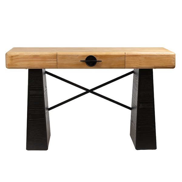 ΚΟΝΣΟΛΑ MDF - ΜΕΤΑΛΛΙΚΗ ΜΑΥΡΗ - ΦΥΣΙΚΟ 120x40x72cm