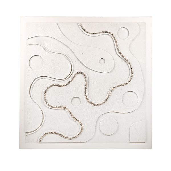ΠΙΝΑΚΑΣ ΚΥΚΛΟΙ 3D ΜΠΕΖ - ΧΡΥΣΟΣ 100x3x100cm