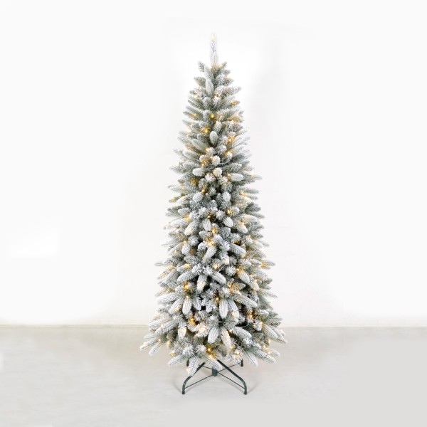 XMAS ΔΕΝΤΡΟ PE/PVC ΠΡΑΣΙΝΟ ΜΕ ΧΙΟΝΙ PRE-LIT 6W 300LED WW IP44 220-240V ΑΝΤΑΠΤ. 1.5M ΚΑΛΩΔΙΟ