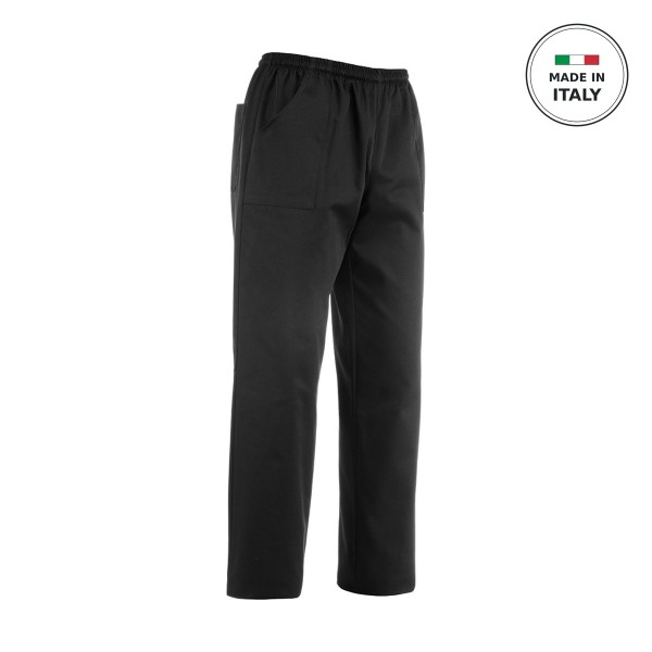 Παντελόνι Σεφ Unisex EGOCHEF Μαύρο με Λάστιχο στη Μέση 35% Βαμβάκι 65% Πολυεστέρας X-LARGE