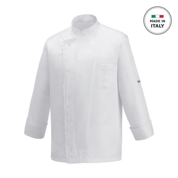 Σακάκι Σεφ EGOCHEF 100% Microfiber Ανδρικό Λευκό με Μακρύ Μανίκι Ottavio LARGE