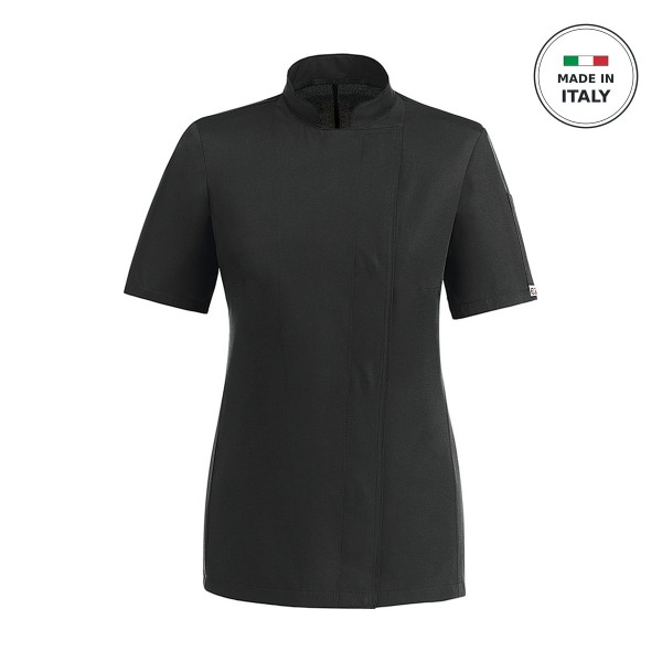 Σακάκι Σεφ EGOCHEF 100% Microfiber Γυναικείο Μαύρο με Κοντό Μανίκι Easy Girl SMALL
