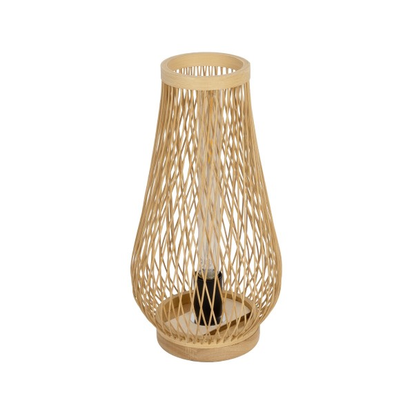 GLOBOSTAR® ARIDA 01982 Boho Επιτραπέζιο Φωτιστικό Πορτατίφ με Ντουί 1 x E27 AC 220-240V IP20 - Μπεζ - Μ20 x Π20 x Υ38.5cm