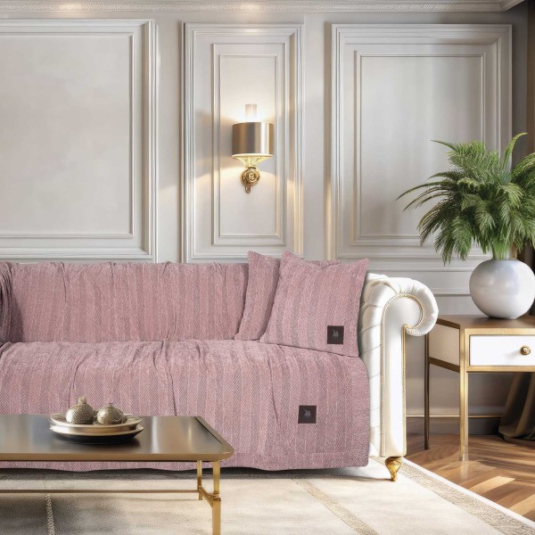 Ριχτάρι Chenille Διθέσιου 180x250εκ. Essential 3948 Pink Greenwich Polo Club