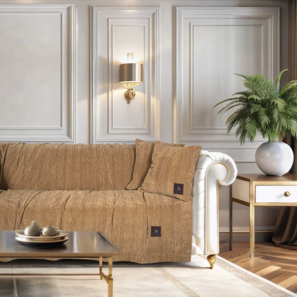 Ριχτάρι Chenille Διθέσιου 180x250εκ. Essential 3949 Ochre Greenwich Polo Club