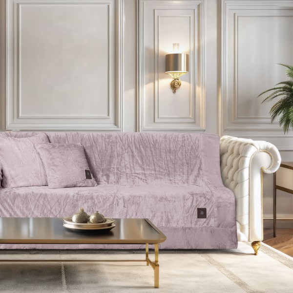 Ριχτάρι Velvet-Faux Fur Διθέσιος 180x250εκ. Premium 3969 Nude Greenwich Polo Club