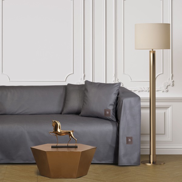 Ριχτάρι Polyester Leather Like Τριθέσιος 180x300εκ. Premium 3927 Γκρι Greenwich Polo Club