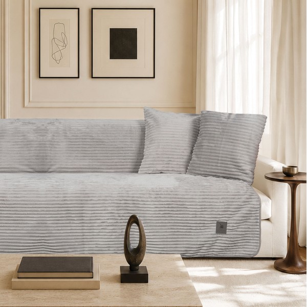 Ριχτάρι Flannel Τετραθέσιος 180x350εκ. Essential 3996 Grey Greenwich Polo Club
