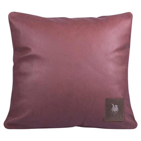 Διακοσμητικό Μαξιλάρι Polyester Leather Like 42x42εκ. Premium 3928 Ροδί Σκούρο Greenwich Polo Club