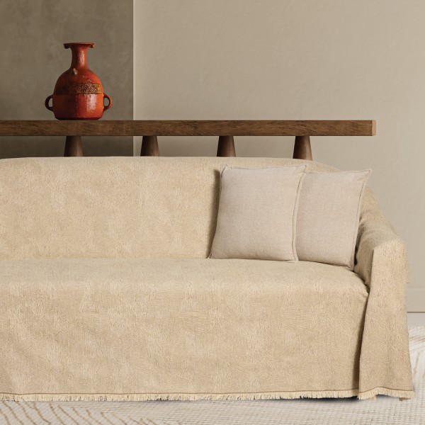 Ριχτάρι Chenille-Polycotton Διθέσιος 180x250εκ. Beige 0315 Das Home
