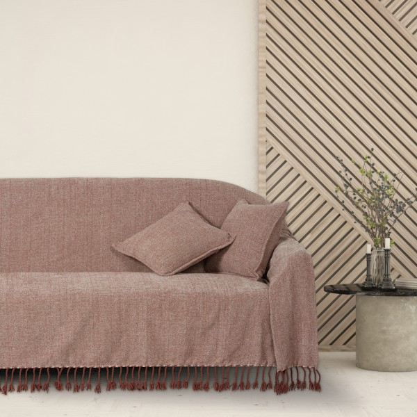 Ριχτάρι Chenille Τριθέσιος 180x300εκ. Throws Line 0274 Dark Rose Das Home