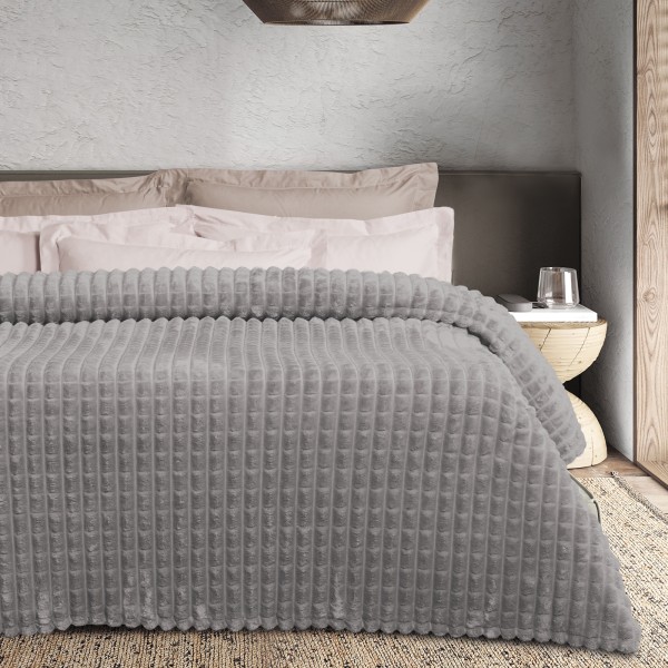 Κουβέρτα Fleece Μονή 160x220εκ. Blankets 1389 Grey Das Home