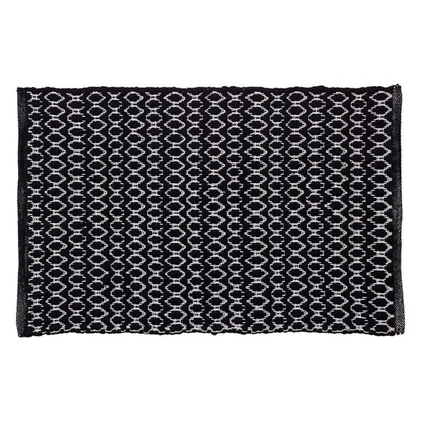 Ταπέτο Μπάνιου Αντιολισθητικό Polycotton 60x90εκ. Boho Black Sealskin 800101