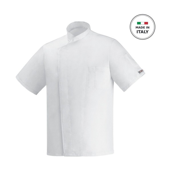 Σακάκι Σεφ EGOCHEF 100% Microfiber Ανδρικό Λευκό με Κοντό Μανίκι Ottavio X-LARGE