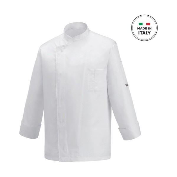 Σακάκι Σεφ EGOCHEF 100% Microfiber Ανδρικό Λευκό με Μακρύ Μανίκι Ottavio X-LARGE