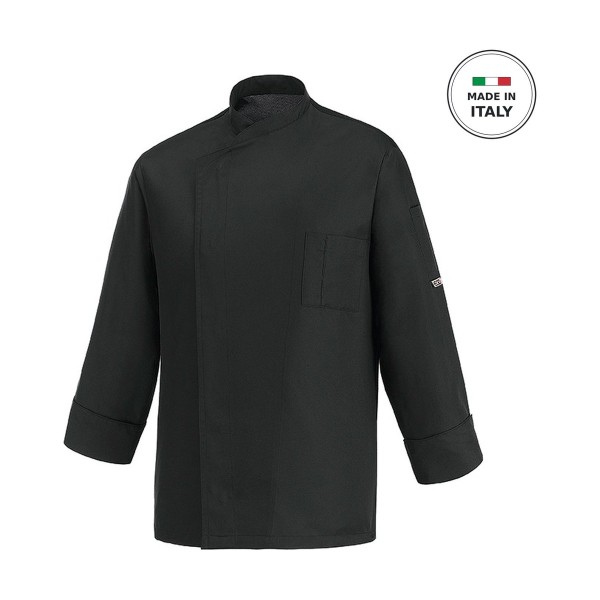 Σακάκι Σεφ EGOCHEF 100% Microfiber Ανδρικό Μαύρο με Μακρύ Μανίκι Ottavio X-LARGE